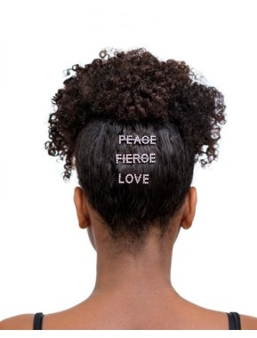 HER Sponka do vlasov s nápisom z kamienkov