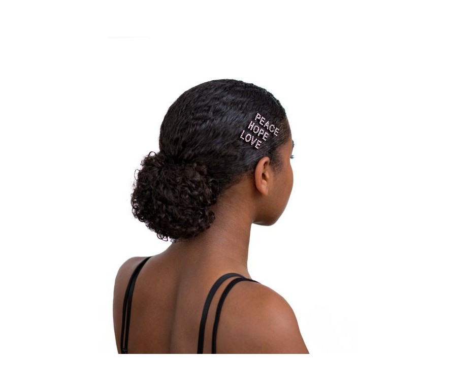 HER Sponka do vlasov s nápisom z kamienkov