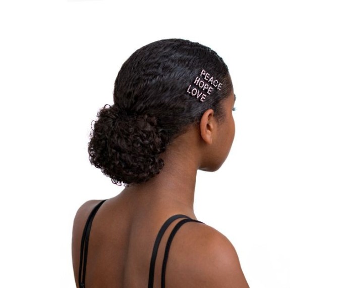 HER Sponka do vlasov s nápisom z kamienkov