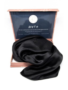 HER - Silk Mulberry Head Scarve Black 80x80 cm – Šatka zo 100%-ného hodvábu