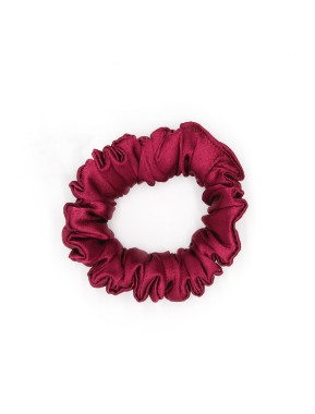Scrunchie by Terrie – Handmade Saténová gumička na kučeravé vlasy - bordó