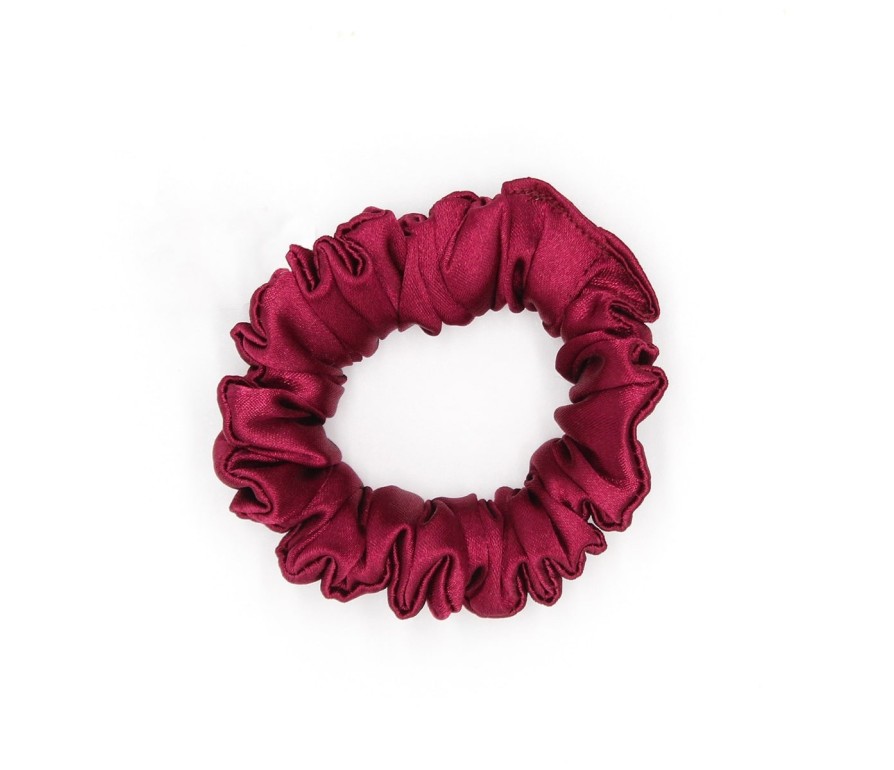 Scrunchie by Terrie – Handmade Saténová gumička na kučeravé vlasy - bordó