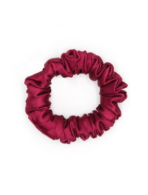 Scrunchie by Terrie – Handmade Saténová gumička na kučeravé vlasy - bordó