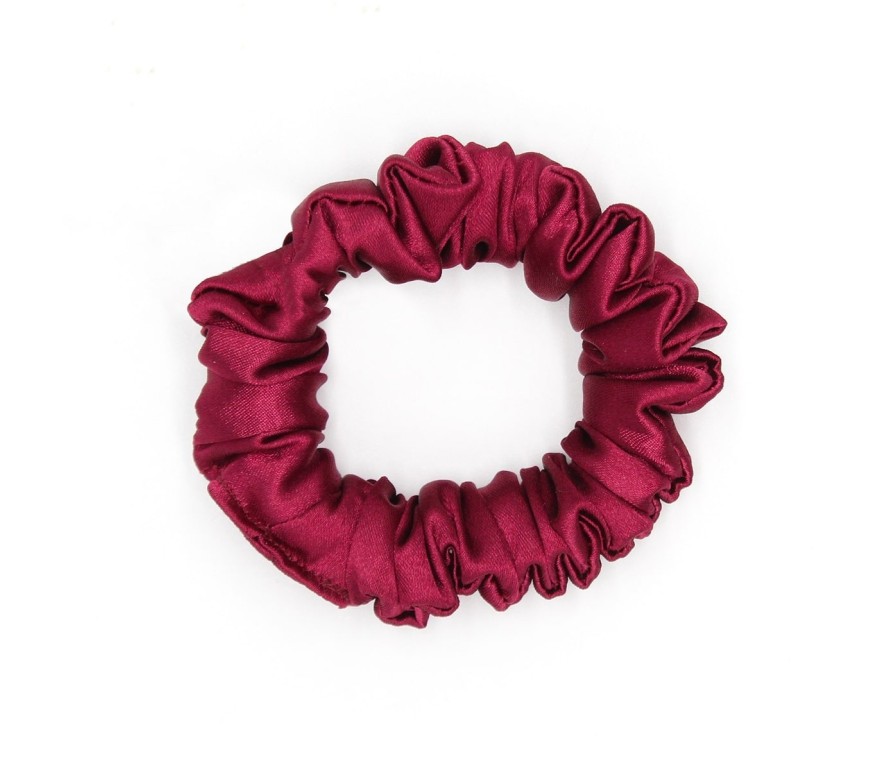 Scrunchie by Terrie – Handmade Saténová gumička na kučeravé vlasy - bordó