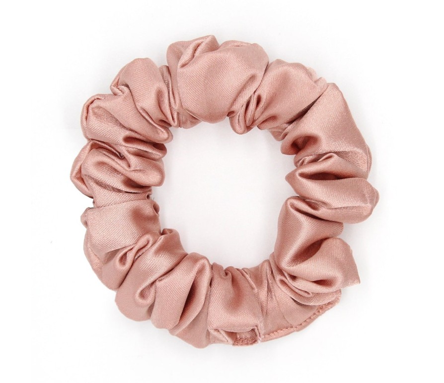 Scrunchie by Terrie – Handmade Saténová gumička na kučeravé vlasy - rosegold