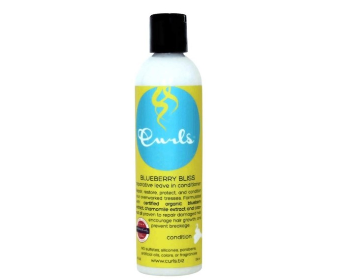 Curls Blueberry Bliss Leave-in – Bezoplachový kondicionér na poškodené vlasy 236 ml