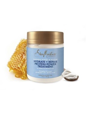 Shea Moisture Manuka Honey & Yogurt Protein Power Treatment – Proteínová maska na obnovu a ochranu poškodených vlasov 237 g