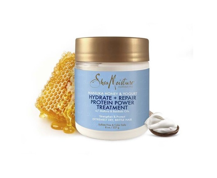 Shea Moisture Manuka Honey & Yogurt Protein Power Treatment – Proteínová maska na obnovu a ochranu poškodených vlasov 237 g