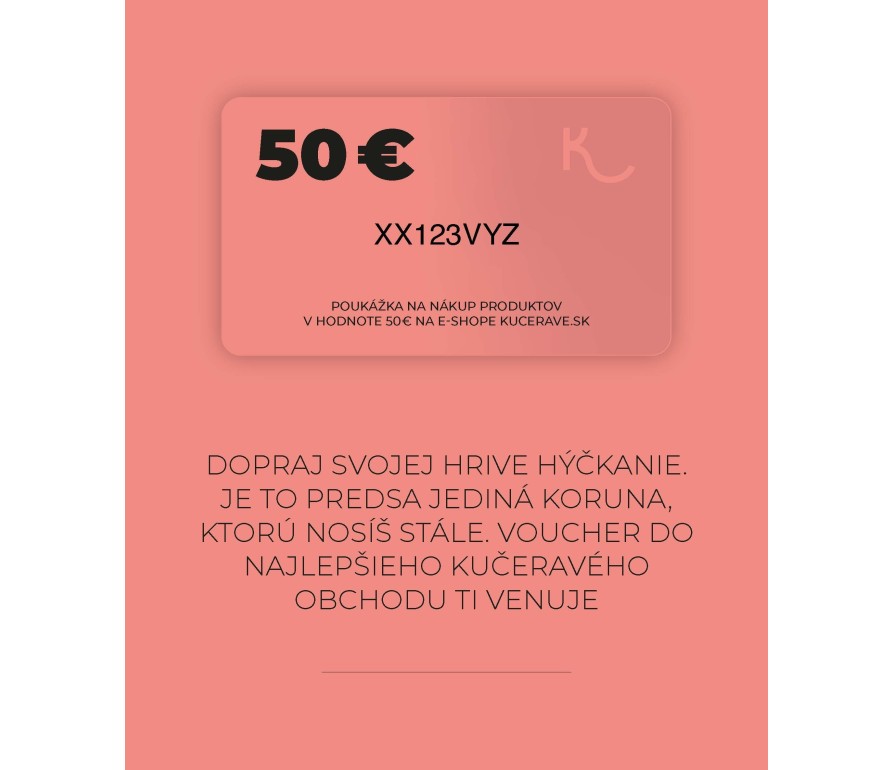 KUČERAVÁ Darčeková poukážka do e-shopu v hodnote 50€ – ružová