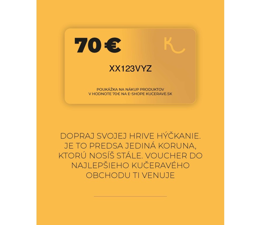 KUČERAVÁ Darčeková poukážka do e-shopu v hodnote 70€ – žltá