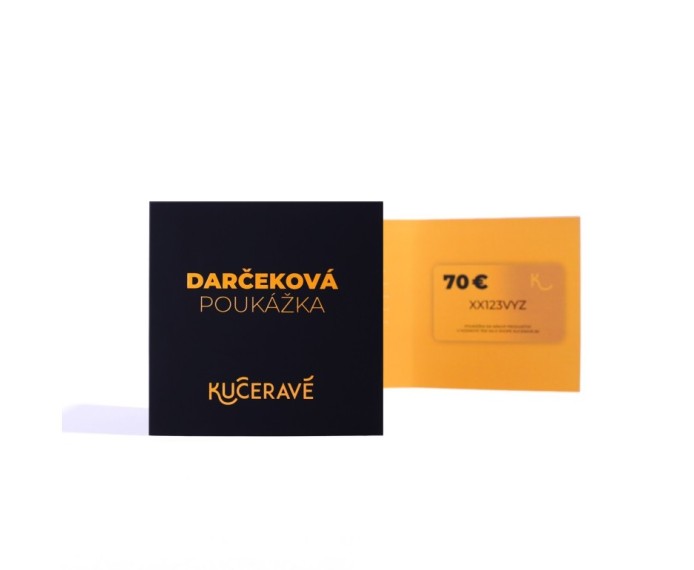 KUČERAVÁ Darčeková poukážka do e-shopu v hodnote 70€ – žltá