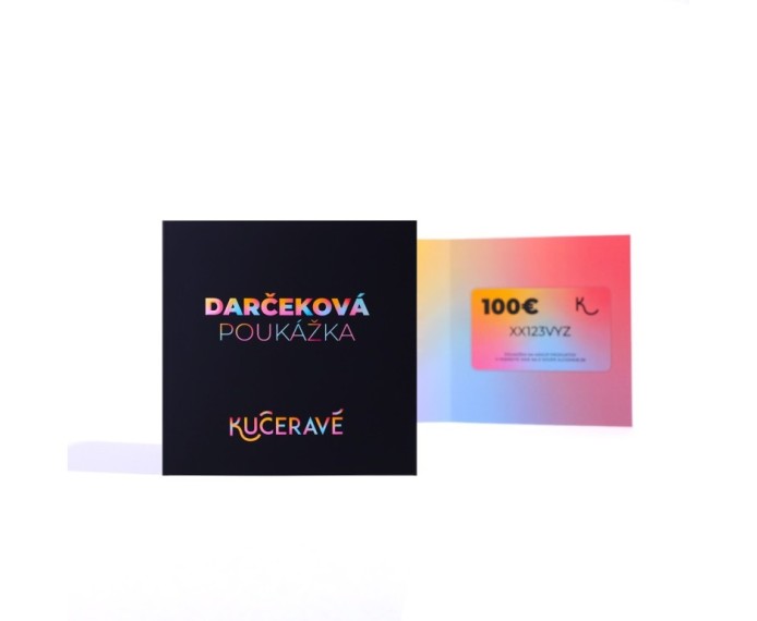 KUČERAVÁ Darčeková poukážka do e-shopu v hodnote 100€ – dúhová