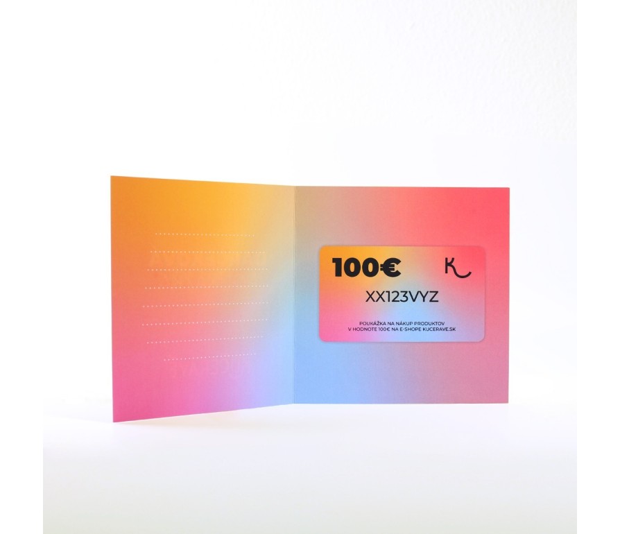 KUČERAVÁ Darčeková poukážka do e-shopu v hodnote 100€ – dúhová