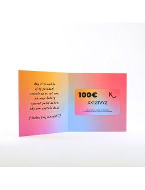 KUČERAVÁ Darčeková poukážka do e-shopu v hodnote 100€ – dúhová