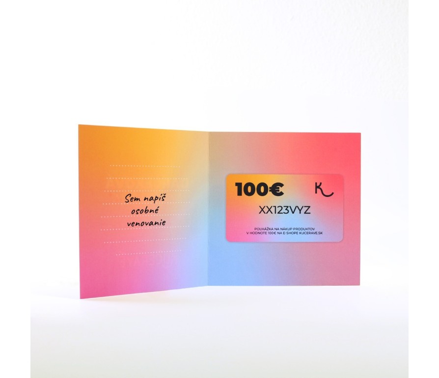 KUČERAVÁ Darčeková poukážka do e-shopu v hodnote 100€ – dúhová
