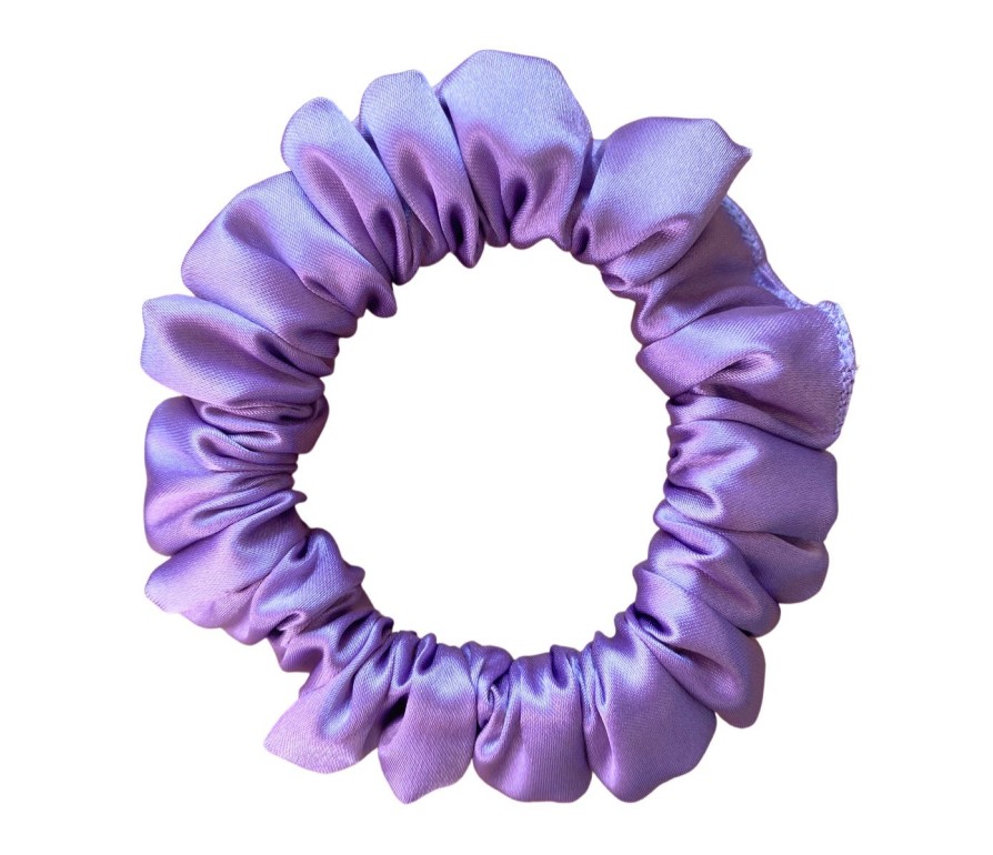 Scrunchie by Terriezaa – Handmade Saténová gumička na kučeravé vlasy - fialková