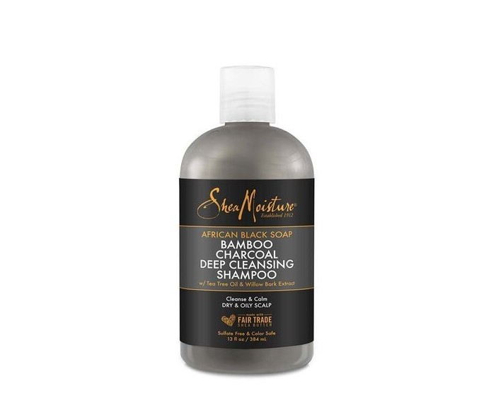 Shea Moisture African Black Soap Bamboo Charcoal Deep Cleansing Shampoo – Hĺbkovo čistiaci šampón 384 ml