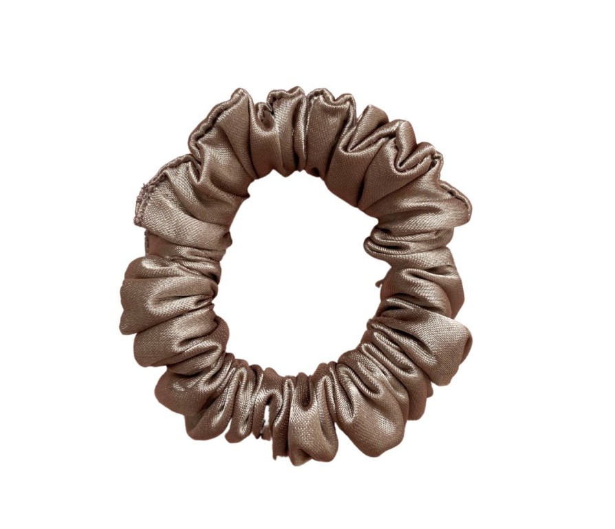 Scrunchie by Terrie – Handmade Saténová gumička na kučeravé vlasy - ecru