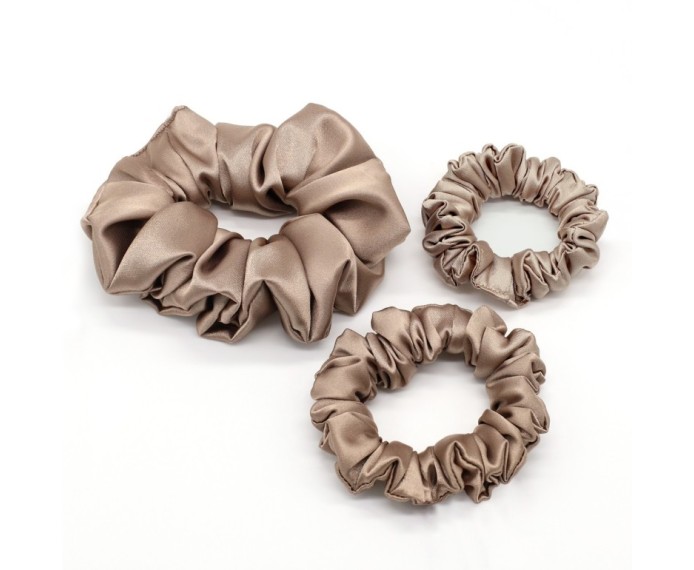 Scrunchie by Terrie – Handmade Saténová gumička na kučeravé vlasy - ecru