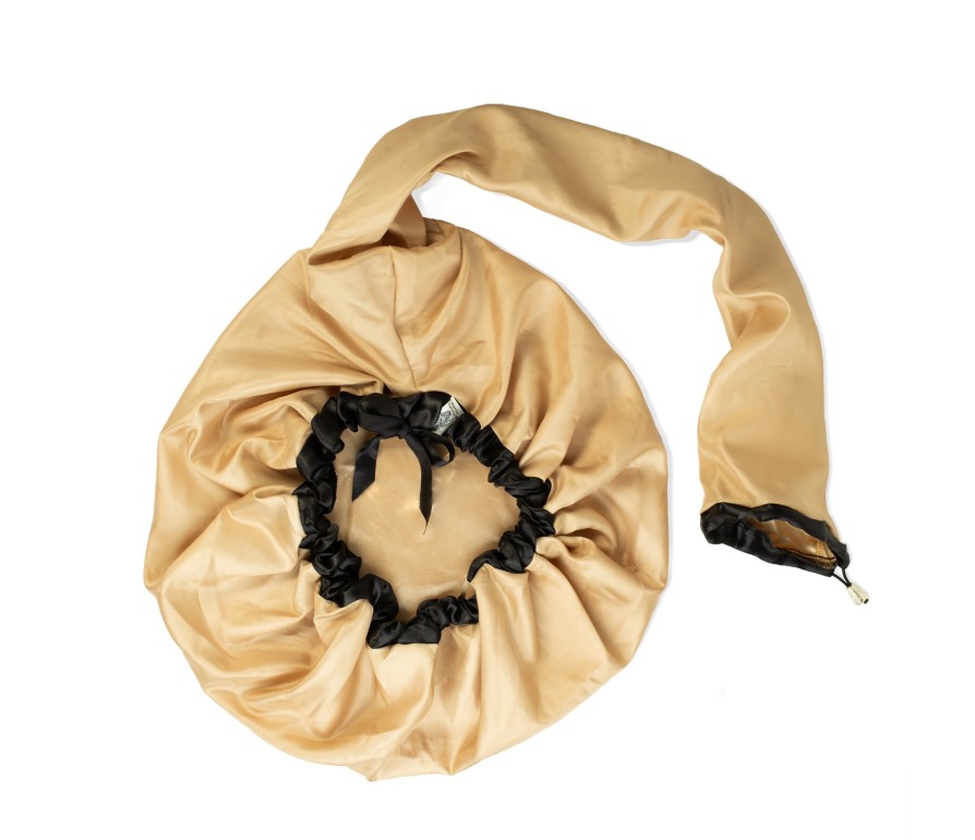 Pretty Curly Girl & Soulta Gold Satin Diffuser Cap - Čiapka na sušenie kučeravých vlasov, zlatá