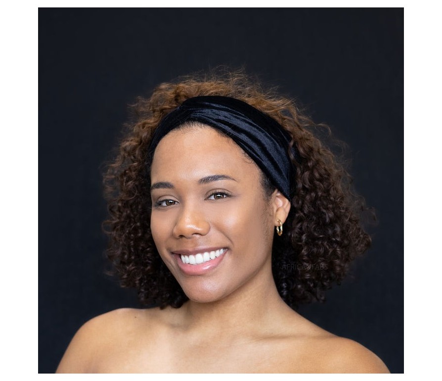 African Fabs Headband Velvet – Zamatová čelenka na kučery