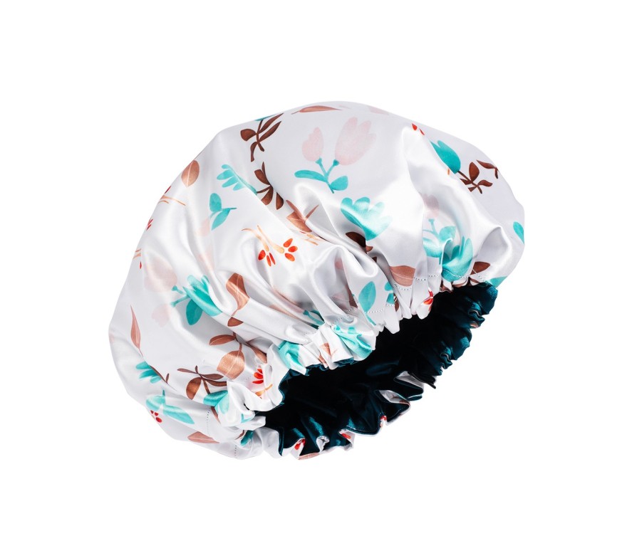 Nina Scrunchies - Handmade Saténová čiapka s gumičkou pre kučeravé vlasy - petrolejová