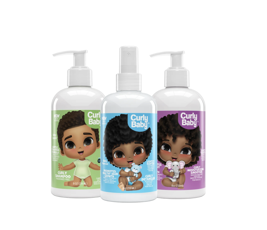 CurlyBaby Baby Boy Bundle – Sada produktov pre chlapčenské kučeravé vlásky – 3x239 ml