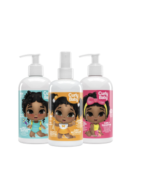 CurlyBaby Baby Girl Bundle – Sada produktov pre dievčenské kučeravé vlásky – 3x239 ml